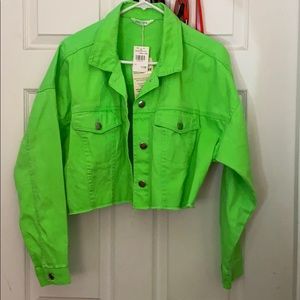 neon green jean jacket